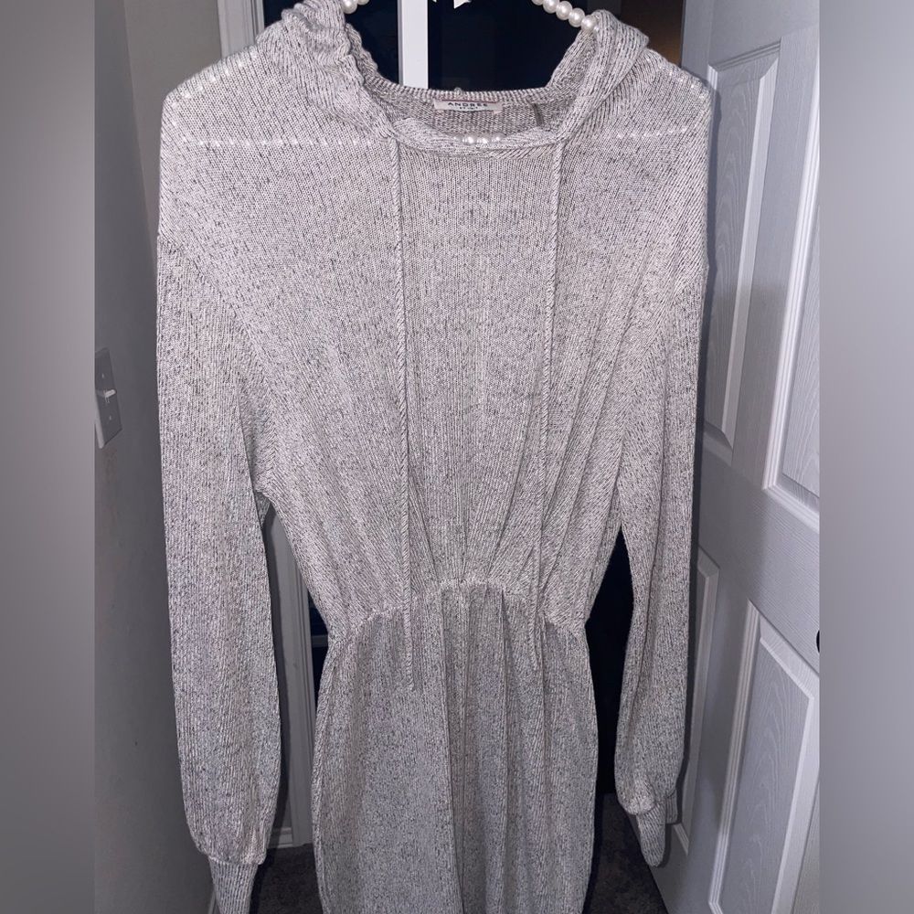 Andree By Unit Hoodie Dress Women Small Lightweight Knit Sport Casual Minimalist - Picture 8 of 14
